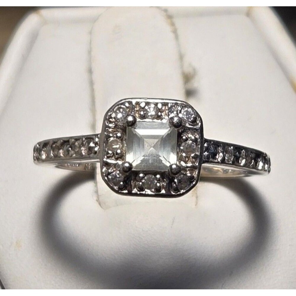 Sparkly vintage sterling silver ring sz 6